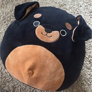 Squishmallow Mateo The Rottweiller 12" Plush Toy Dog Black & Tan.